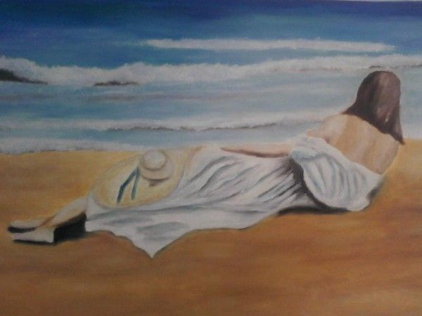 " Jeune femme sur la plage"